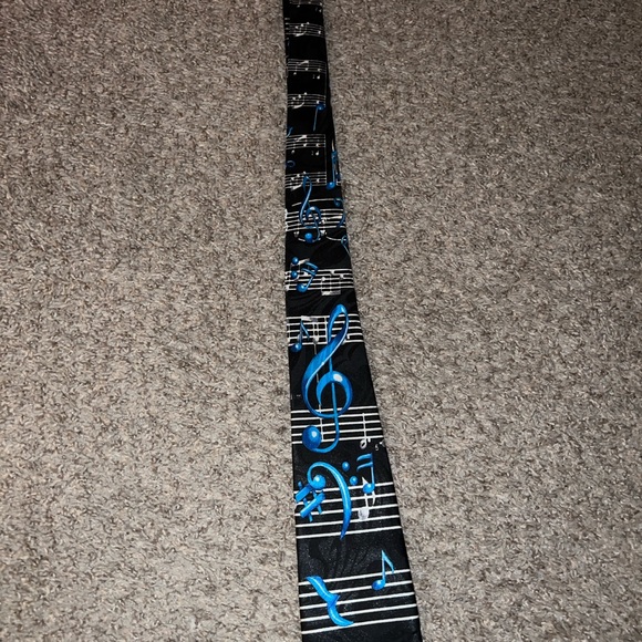 Musical Note Black and Blue Tie - Picture 7 of 7